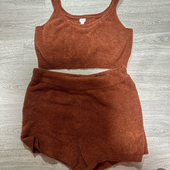 stars above Other - stars above Rust Brown Cozy Tank Top and Shorts Loungewear Set